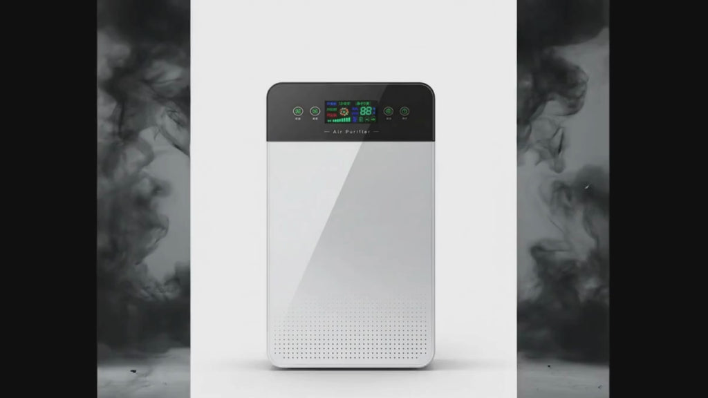 DreamerHaven HEPA-13 air purifier capturing household dust and allergens in real-time, providing medical-grade air purification for a cleaner, healthier indoor environment