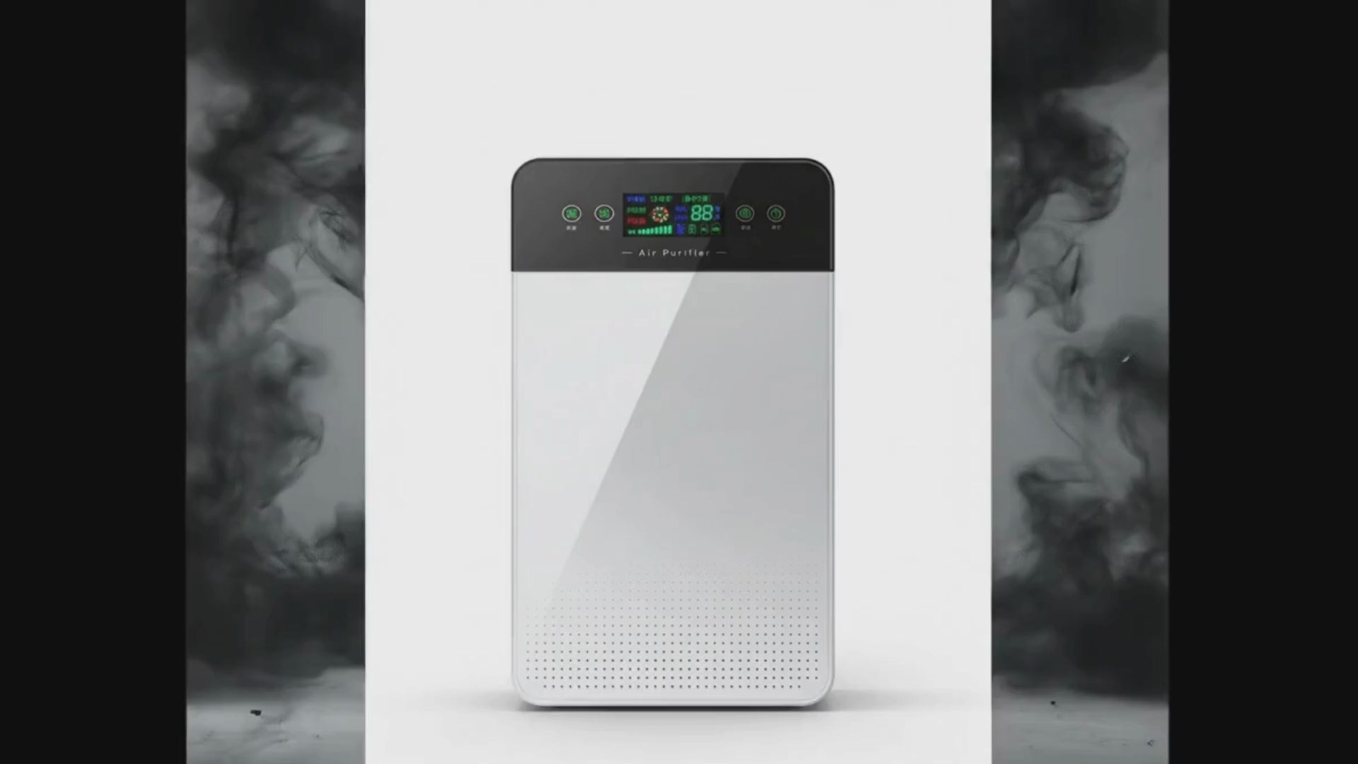 DreamerHaven HEPA-13 air purifier capturing household dust and allergens in real-time, providing medical-grade air purification for a cleaner, healthier indoor environment